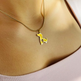 Zawieszka pies z kotem 001 pozłacana